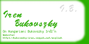 iren bukovszky business card